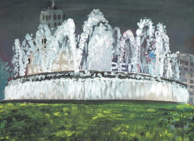 Noc w Barcelonie, 1994, (akryl na płótnie) autorstwa Vincent Alexander Booth