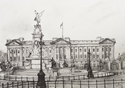 Pałac Buckingham, Londyn, 2006, (tusz na papierze) autorstwa Vincent Alexander Booth