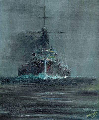 Dreadnought 1907, 2016, (olej na płótnie) autorstwa Vincent Alexander Booth