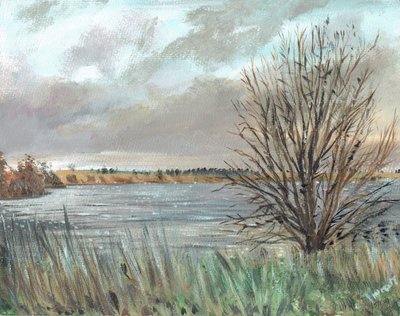 Fannyside Loch, 2009, (akryl na płótnie) autorstwa Vincent Alexander Booth