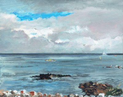 Howth Ireland, 2001, (akryl na płótnie) autorstwa Vincent Alexander Booth