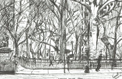 Madison Square Park Nowy Jork, 2003, (Tusz na papierze) autorstwa Vincent Alexander Booth