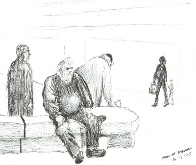 Człowiek w Kendal, 2005, (Atrament na papierze) autorstwa Vincent Alexander Booth