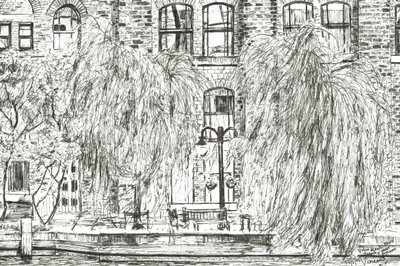 Dzban i fortepian Manchester, 2005, (tusz na papierze) autorstwa Vincent Alexander Booth