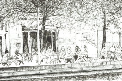 Dzban i Piano bar Manchester, 2005, (tusz na papierze) autorstwa Vincent Alexander Booth