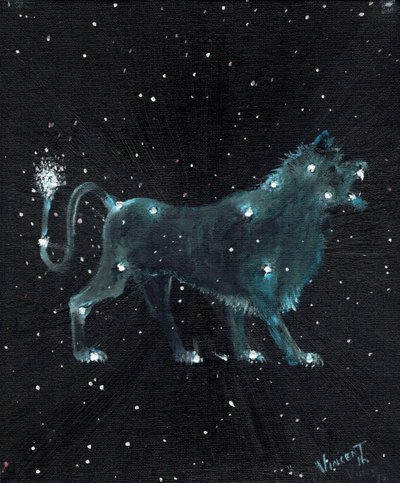 Znak zodiaku Lew, 2016, (olej na płótnie) autorstwa Vincent Alexander Booth