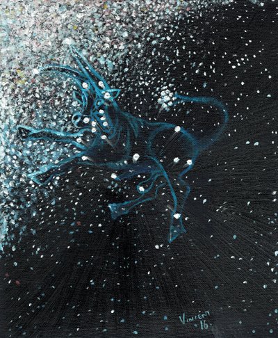 Znak zodiaku Byk, 2016, (olej na płótnie) autorstwa Vincent Alexander Booth