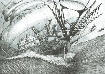 Storm Creators Ocean Antarktyczny, 2017, (Atrament na papierze autorstwa Vincent Alexander Booth