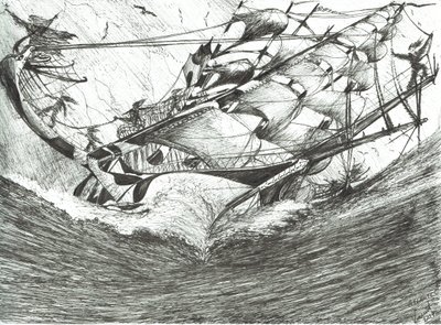 Storm Creators Ocean Arktyczny, 2017, (tusz na papierze) autorstwa Vincent Alexander Booth