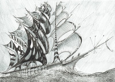 Storm Creators Morze Karaibskie, 2017, (tusz na papierze) autorstwa Vincent Alexander Booth