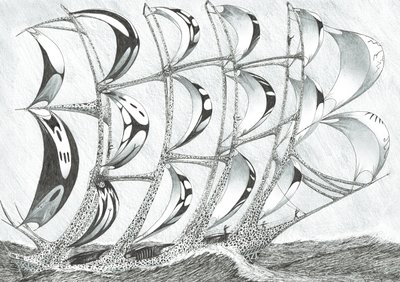 Storm Creators Laccadive Sea, 2017, (tusz na papierze) autorstwa Vincent Alexander Booth