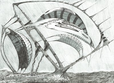 Storm Creators Morze Łaptiewów, 2017, (tusz na papierze) autorstwa Vincent Alexander Booth