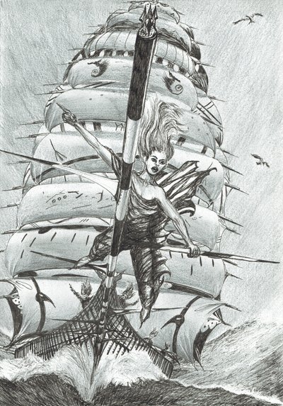 Storm Creators Morze Łazariewa, 2017, (Atrament na papierze) autorstwa Vincent Alexander Booth