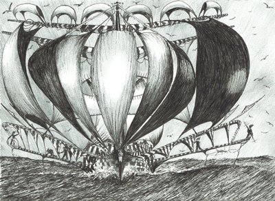 Storm Creators Peczora Sea, 2017, (tusz na papierze) autorstwa Vincent Alexander Booth