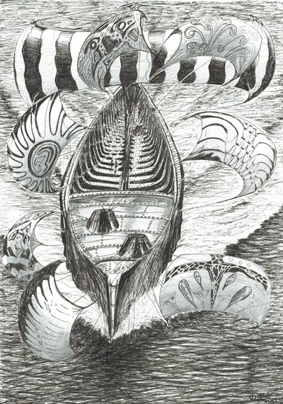 Storm Creators Philippine Sea, 2017, (tusz na papierze) autorstwa Vincent Alexander Booth