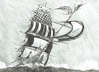 Storm Creators Prince Gustav Adolf Sea, 2017, (Atrament na papierze) autorstwa Vincent Alexander Booth