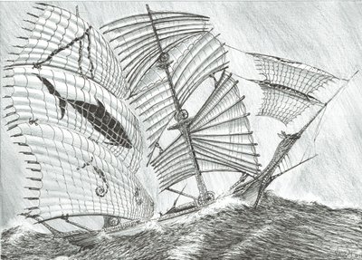 Storm Creators Savu Sea, 2017, (tusz na papierze) autorstwa Vincent Alexander Booth