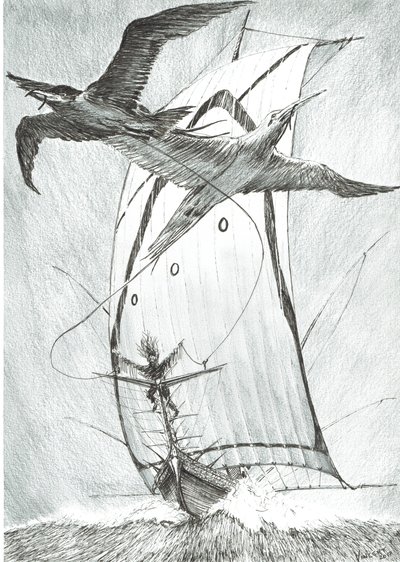 Storm Creators Wandel Sea, 2017, (tusz na papierze) autorstwa Vincent Alexander Booth