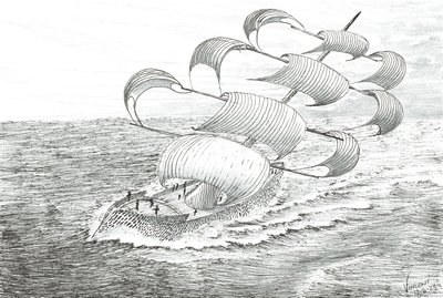 Storm Creators Yathkyed, 2023 (tusz i ołówek na papierze) autorstwa Vincent Alexander Booth