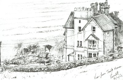 Dom Jezuitów na walijskim wybrzeżu, 2005, (tusz na papierze) autorstwa Vincent Alexander Booth