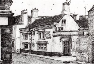 The Kings Head Yarmouth, 2008, (tusz na papierze) autorstwa Vincent Alexander Booth