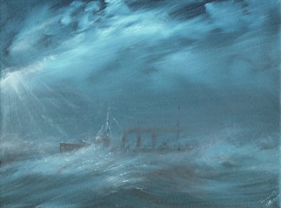 US Destroyer podczas sztormu na morzu 1917, 2019 autorstwa Vincent Alexander Booth