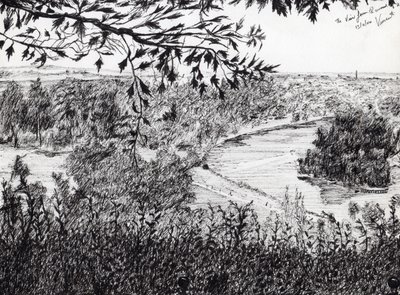 Widok z Richmond Hill Londyn, 2004, (tusz na papierze) autorstwa Vincent Alexander Booth