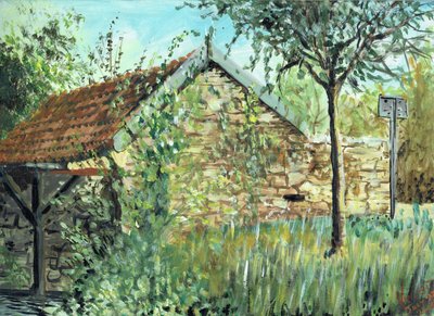 Wash Hut w Laignes, 2006, (akryl na płycie płóciennej) autorstwa Vincent Alexander Booth