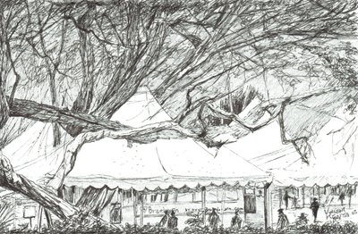 Namioty weselne nad jeziorem Nawesha w Kenii, 2003 autorstwa Vincent Alexander Booth