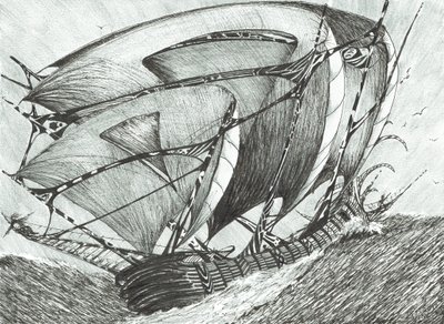 twórcy burzy Morze Azowskie, 2017, (Atrament na papierze) autorstwa Vincent Alexander Booth