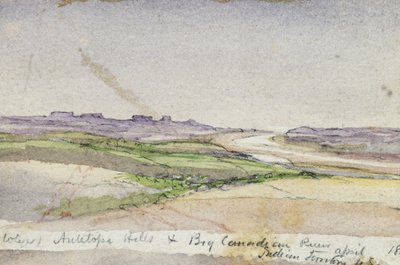 Wzgórza Antylopy i Wielka Rzeka Kanadyjska, 1869 (akwarela na papierze) autorstwa Vincent Colyer