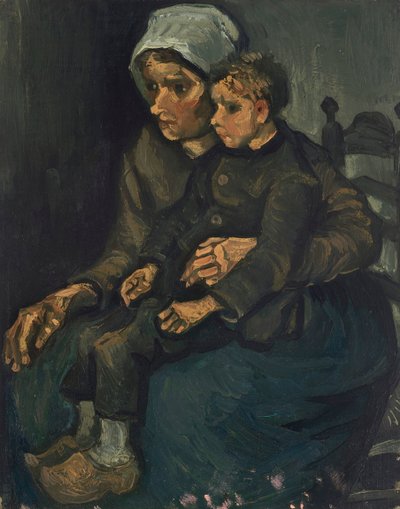 Chłopka z dzieckiem na kolanach, 1885. autorstwa Vincent van Gogh