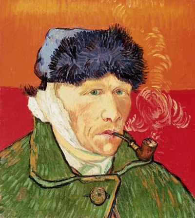 Autoportret z zabandażowanym uchem i fajką, 1889. autorstwa Vincent van Gogh