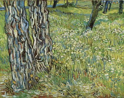 Pnie drzew w trawie, 1890 r. autorstwa Vincent van Gogh