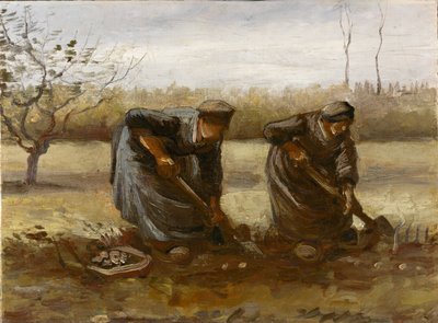 Dwie chłopki kopiące ziemniaki, 1885. autorstwa Vincent van Gogh