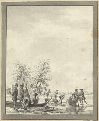 Rozrywka na lodzie na Buiten Spaarne w pobliżu Haarlem w Herberg autorstwa Vincent Jansz. van der Vinne