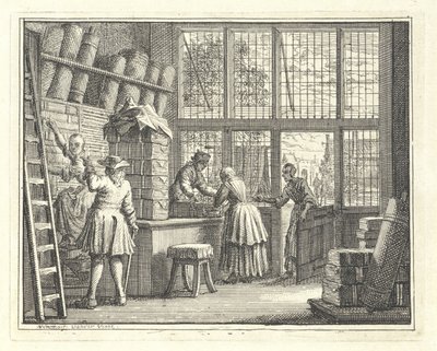 Wnętrze sklepu z tkaninami autorstwa Vincent Laurensz. van der Vinne (II)