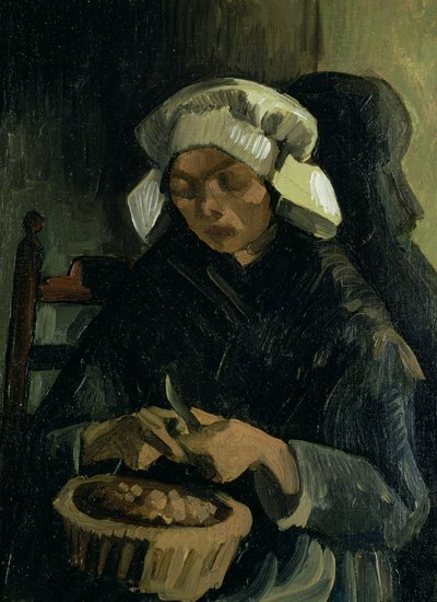 Chłop z Neunen Obierający Ziemniaki, 1885 autorstwa Vincent van Gogh