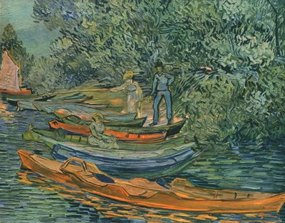 Brzeg rzeki z łodziami wiosłowymi w Auvers, 1890, 1947. autorstwa Vincent van Gogh