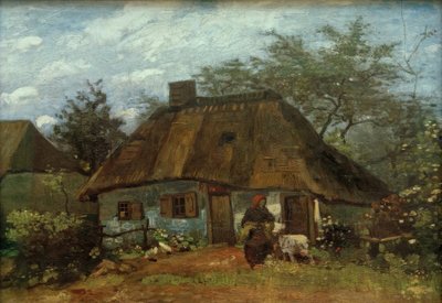 Dom wiejski i kobieta z kozą autorstwa Vincent van Gogh