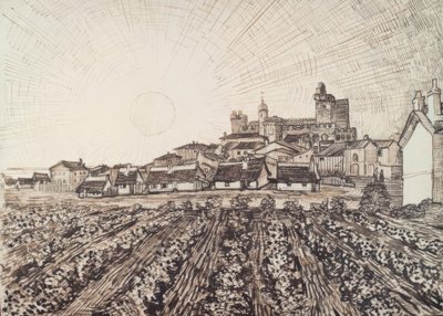 Widok na Les Saintes-Maries autorstwa Vincent van Gogh