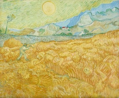 Żniwa, niwa ze żniwiarzami (La moisson). 1889 autorstwa Vincent van Gogh
