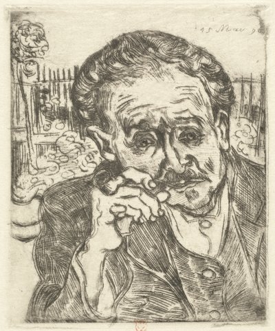 Dr Gachet Człowiek z fajką, 1890. autorstwa Vincent van Gogh