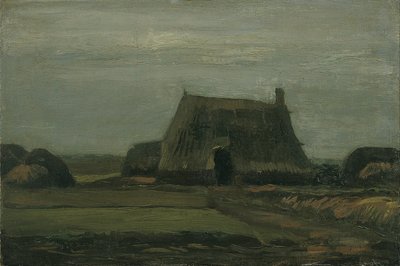 Gospodarstwo ze stosami torfu autorstwa Vincent van Gogh