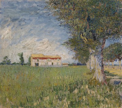 Dom wiejski na polu pszenicy autorstwa Vincent van Gogh