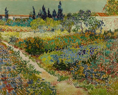 Holenderski: Tuin te Arles Ogród kwiatowy ze ścieżką autorstwa Vincent van Gogh