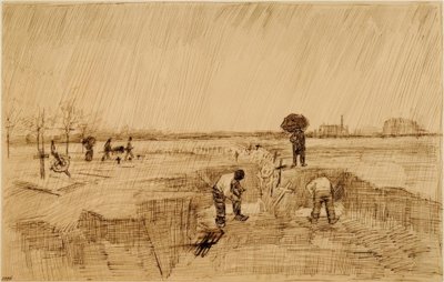 Cmentarz w deszczu autorstwa Vincent van Gogh