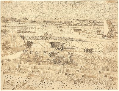 Żniwa — równina La Crau autorstwa Vincent van Gogh