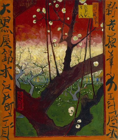 Japonaiserie: Kwitnący Sad Śliwkowy (po Hiroshige), Paryż autorstwa Vincent van Gogh