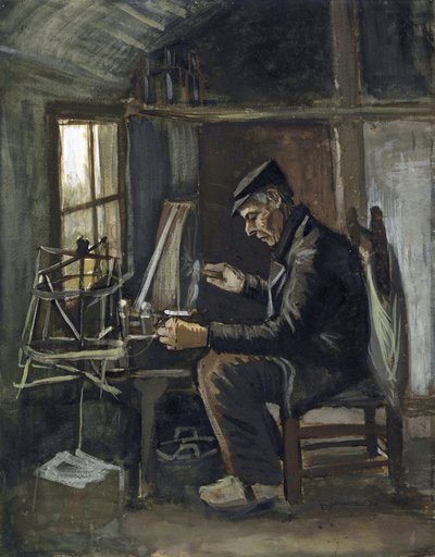 Man Winding Yarn autorstwa Gogha, Vincenta, van (1853-1890). Akwarela na papierze, format: 44,8x35,4 autorstwa Vincent van Gogh